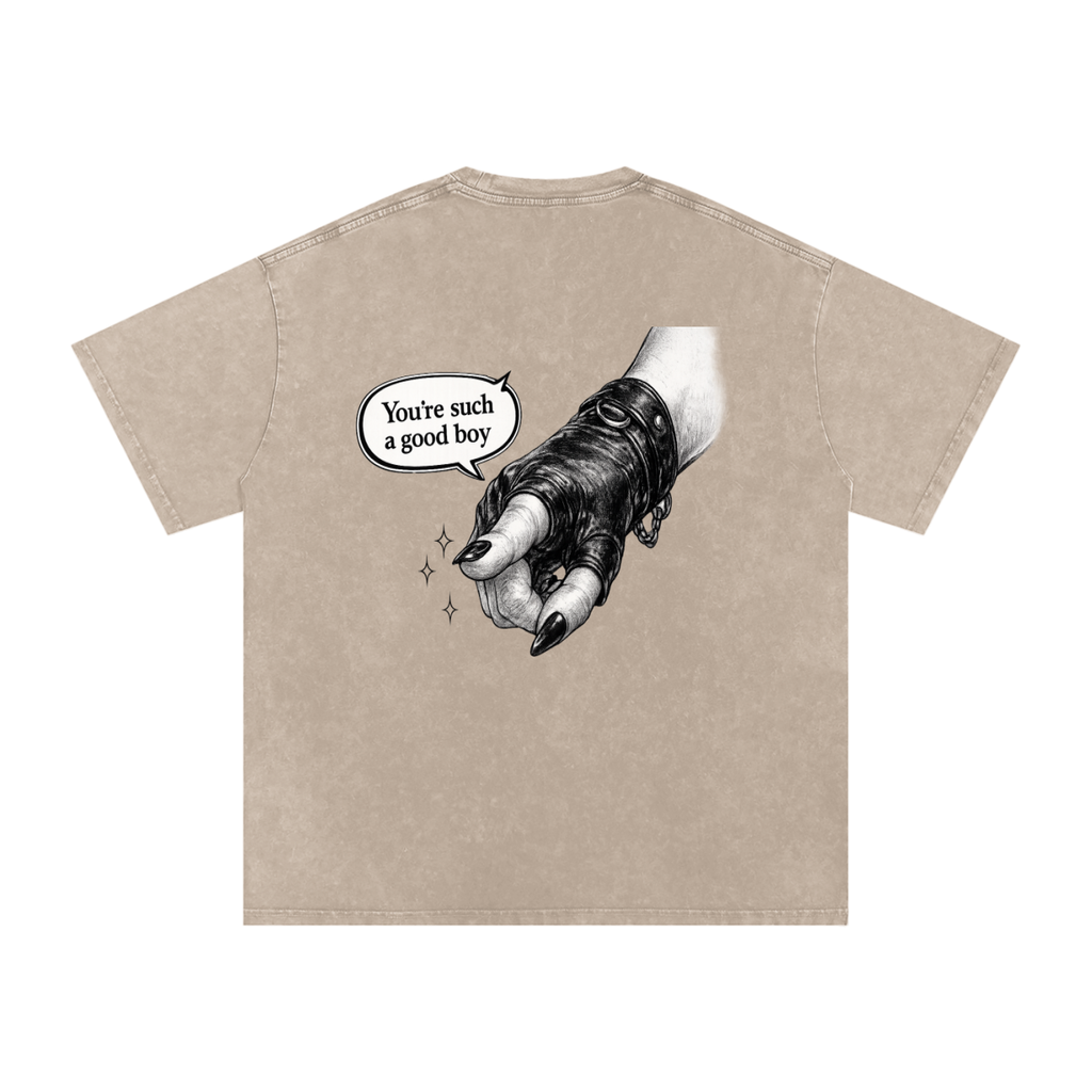 You’re such a Good Boy Snow Washed Oversized Cotton T-Shirt