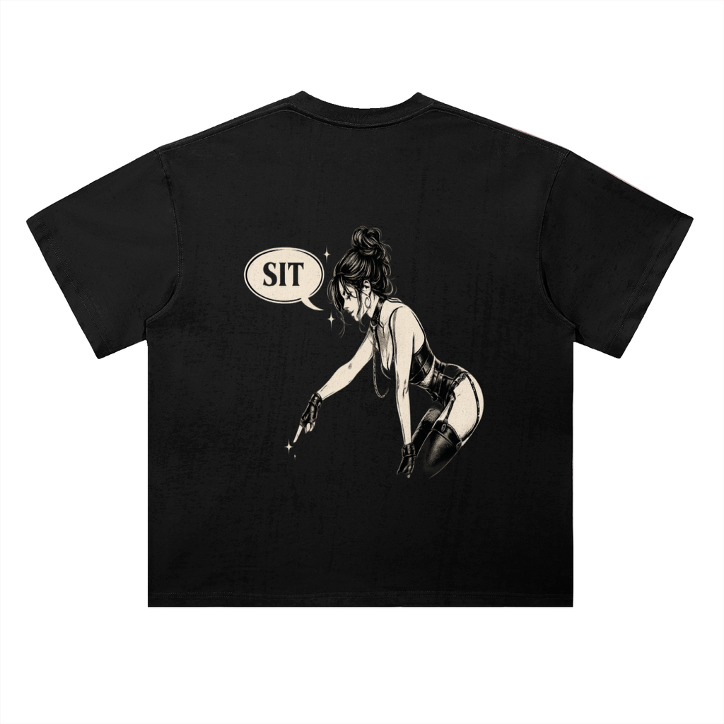 “SIT” Heavyweight Drop Shoulder Cotton T-Shirt