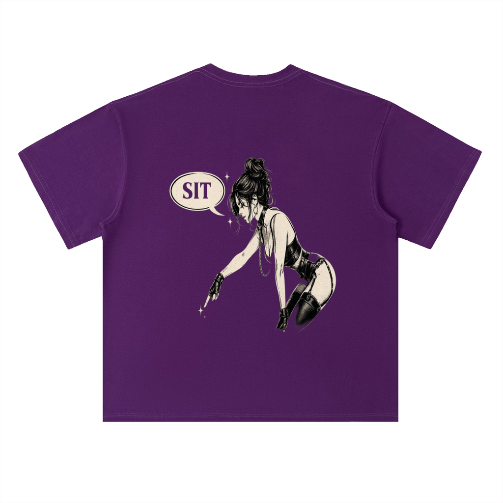 “SIT” Heavyweight Drop Shoulder Cotton T-Shirt