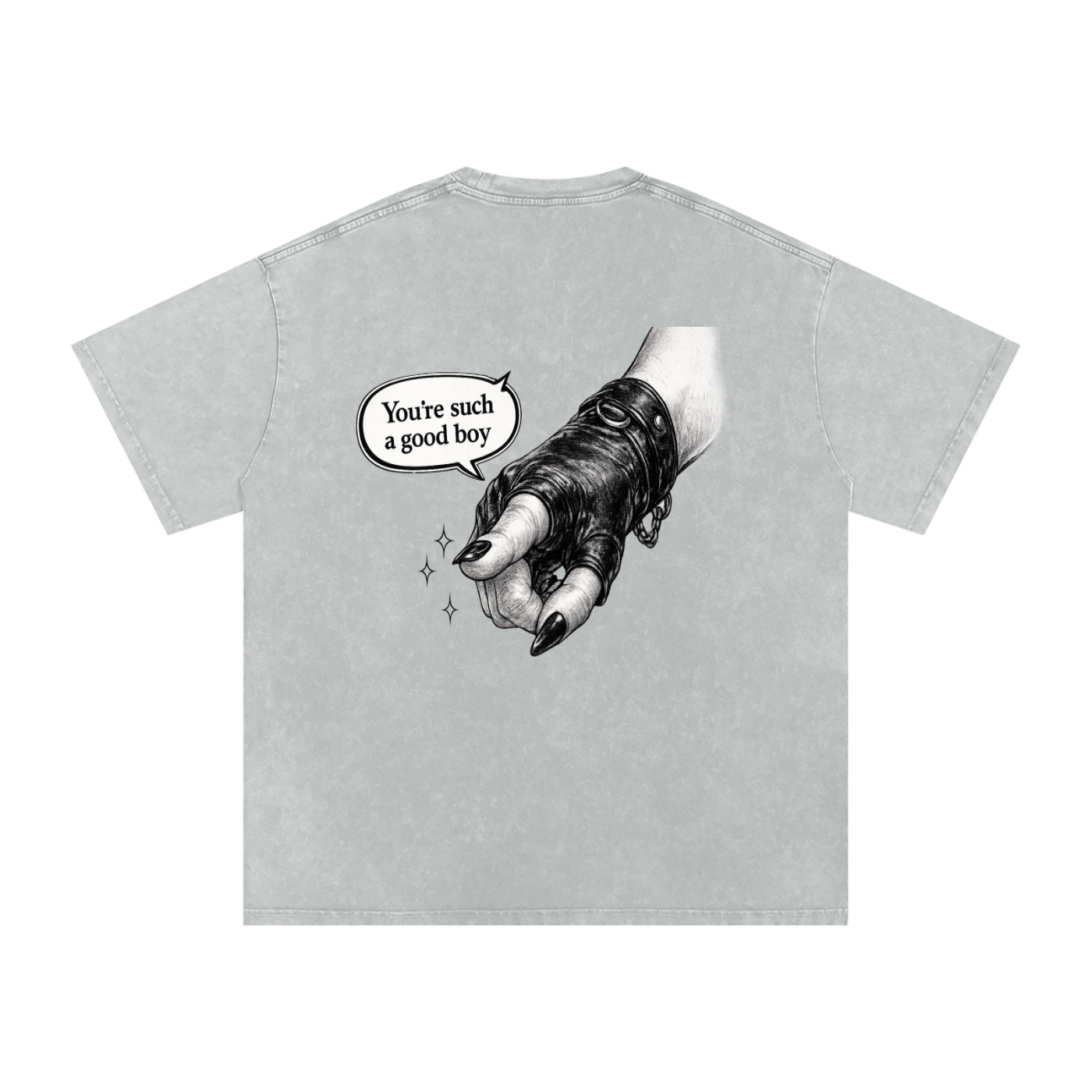 You’re such a Good Boy Snow Washed Oversized Cotton T-Shirt