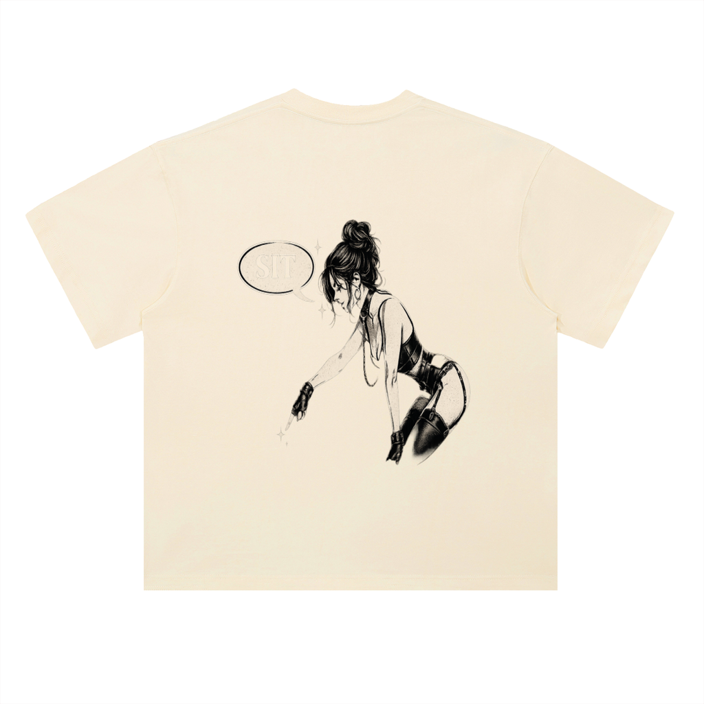“SIT” Heavyweight Drop Shoulder Cotton T-Shirt