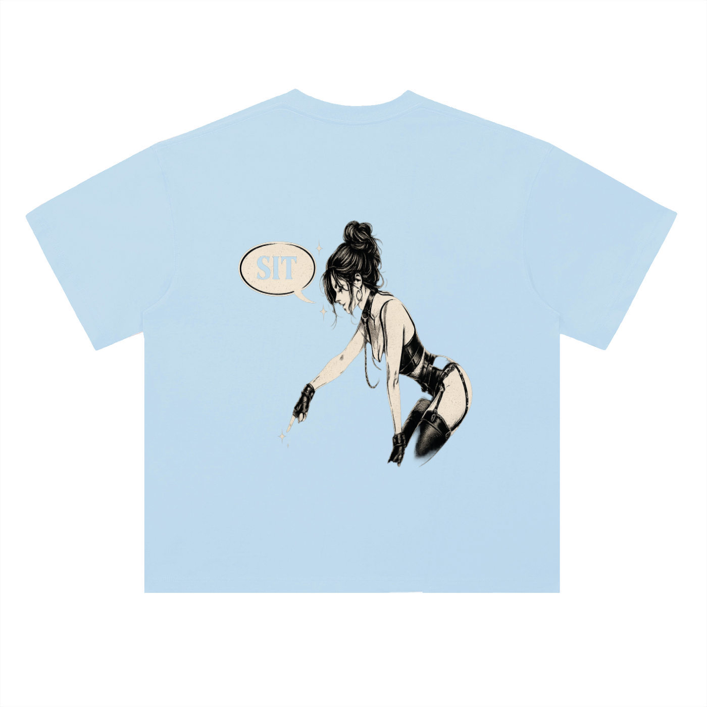 “SIT” Heavyweight Drop Shoulder Cotton T-Shirt