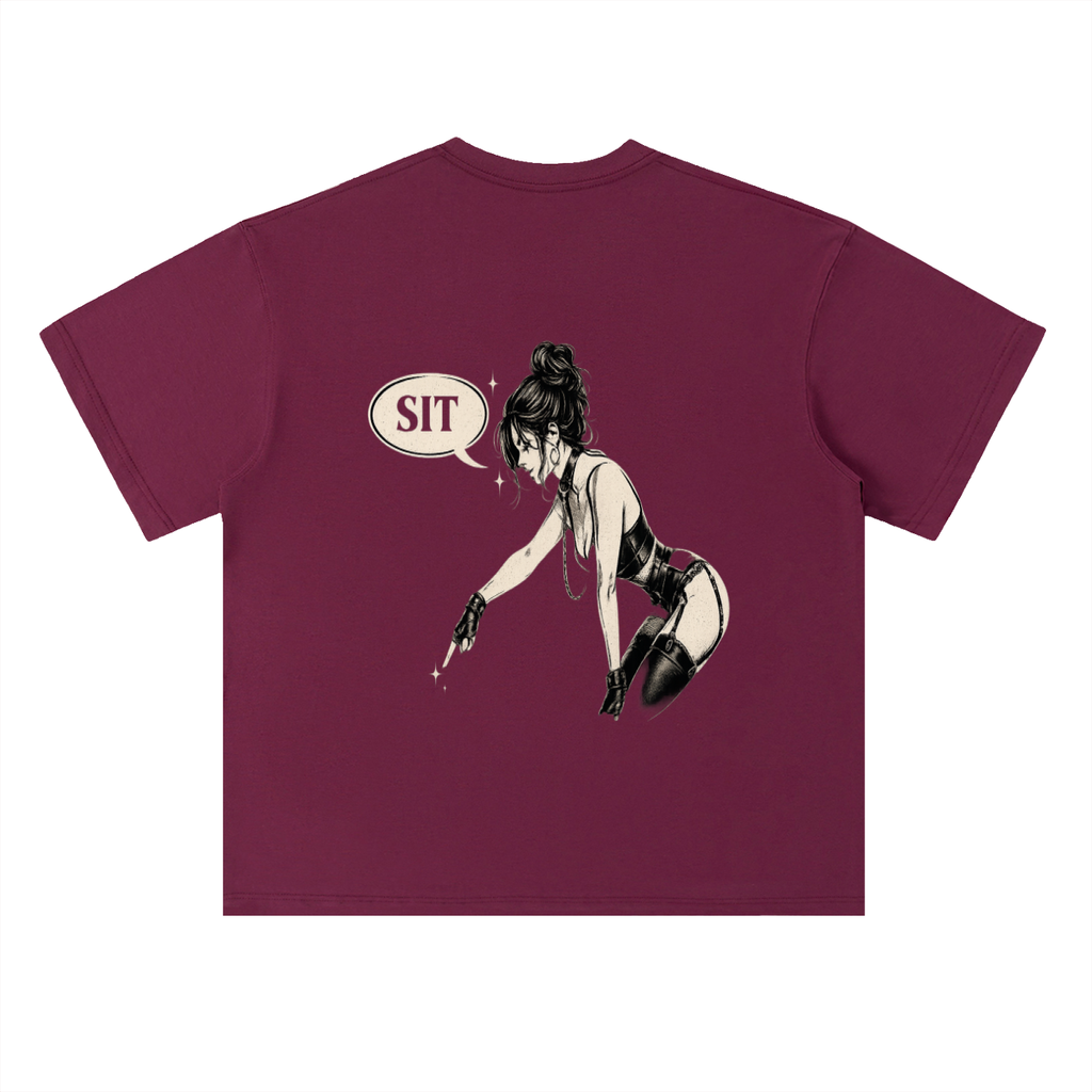 “SIT” Heavyweight Drop Shoulder Cotton T-Shirt