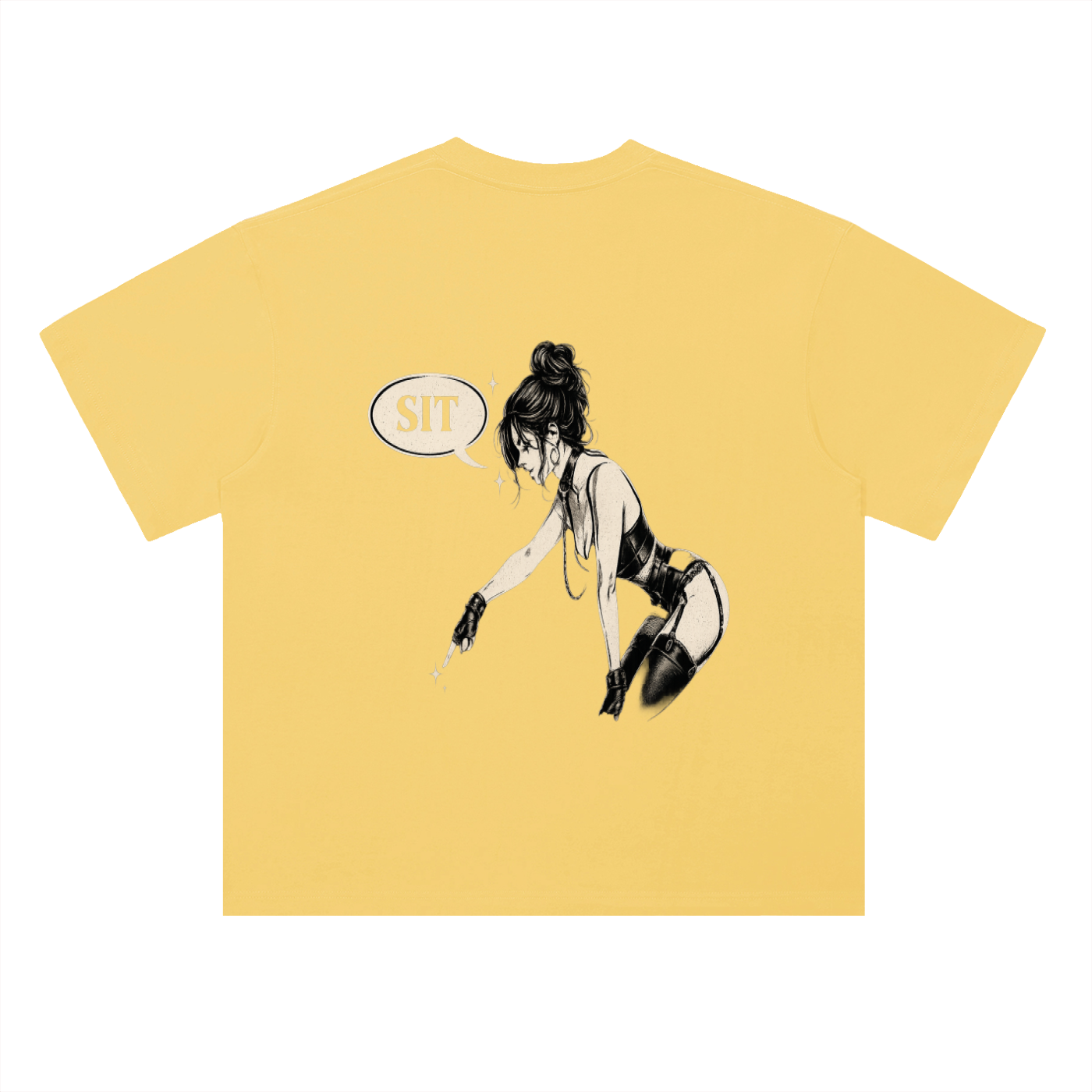 “SIT” Heavyweight Drop Shoulder Cotton T-Shirt