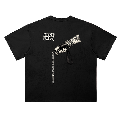 Here Boy! Heavyweight Drop Shoulder Cotton T-Shirt