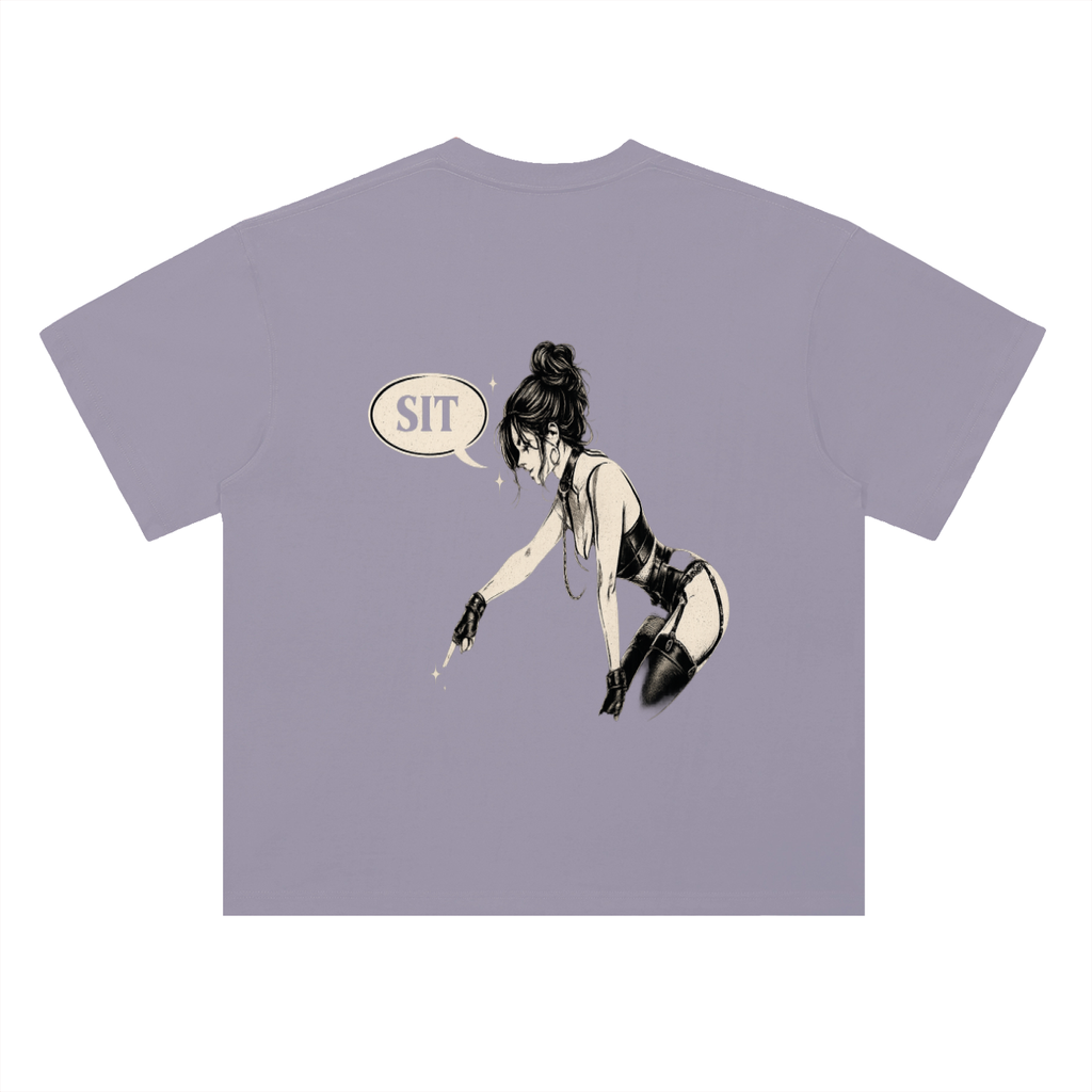 “SIT” Heavyweight Drop Shoulder Cotton T-Shirt