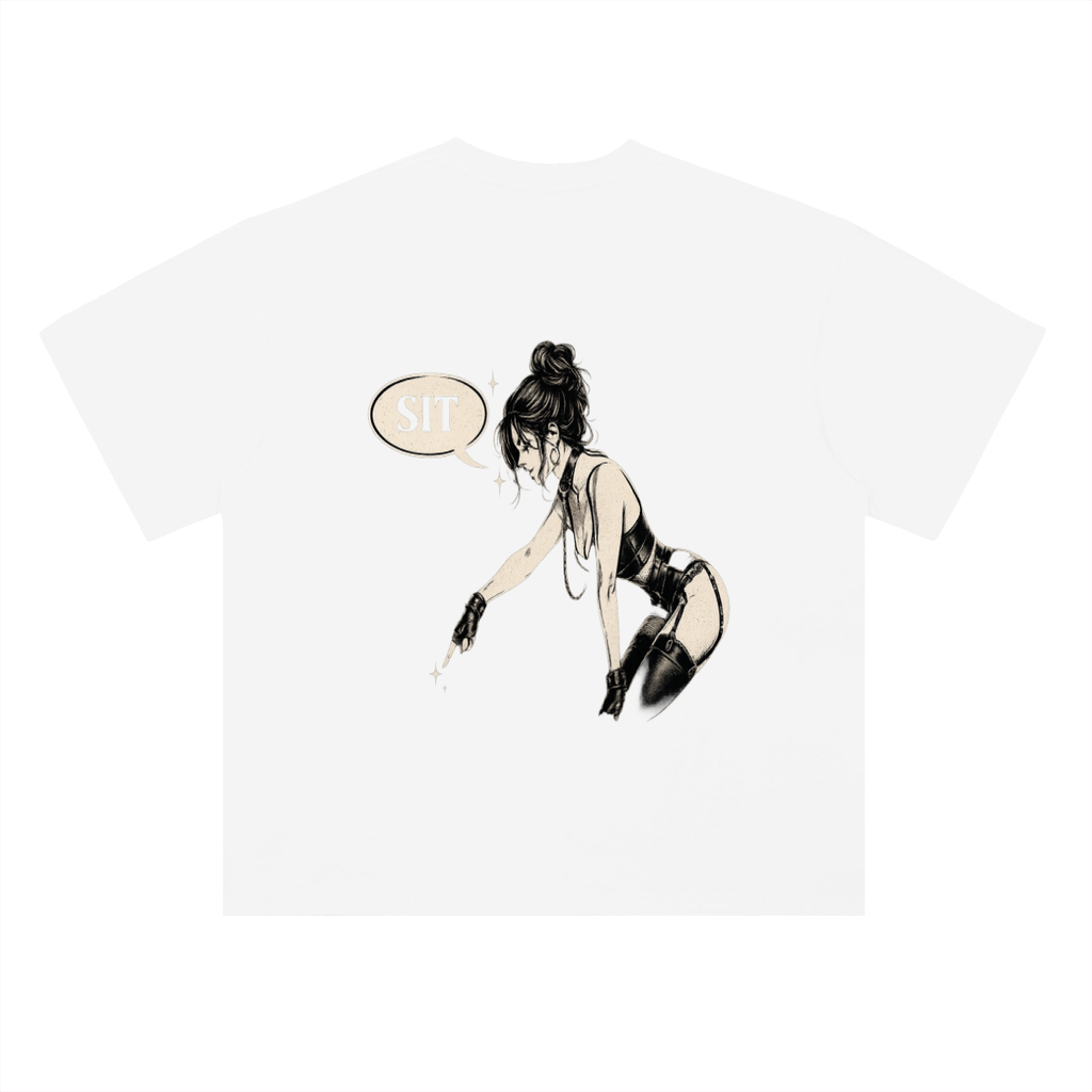 “SIT” Heavyweight Drop Shoulder Cotton T-Shirt