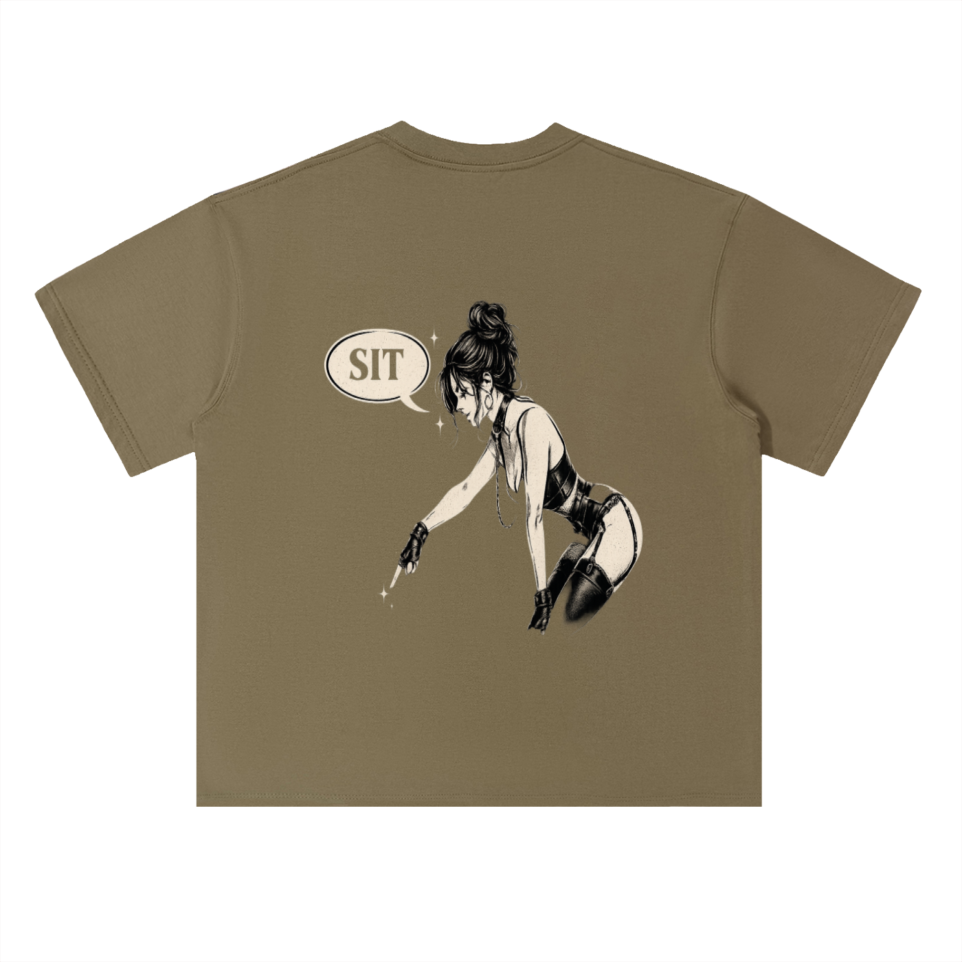 “SIT” Heavyweight Drop Shoulder Cotton T-Shirt