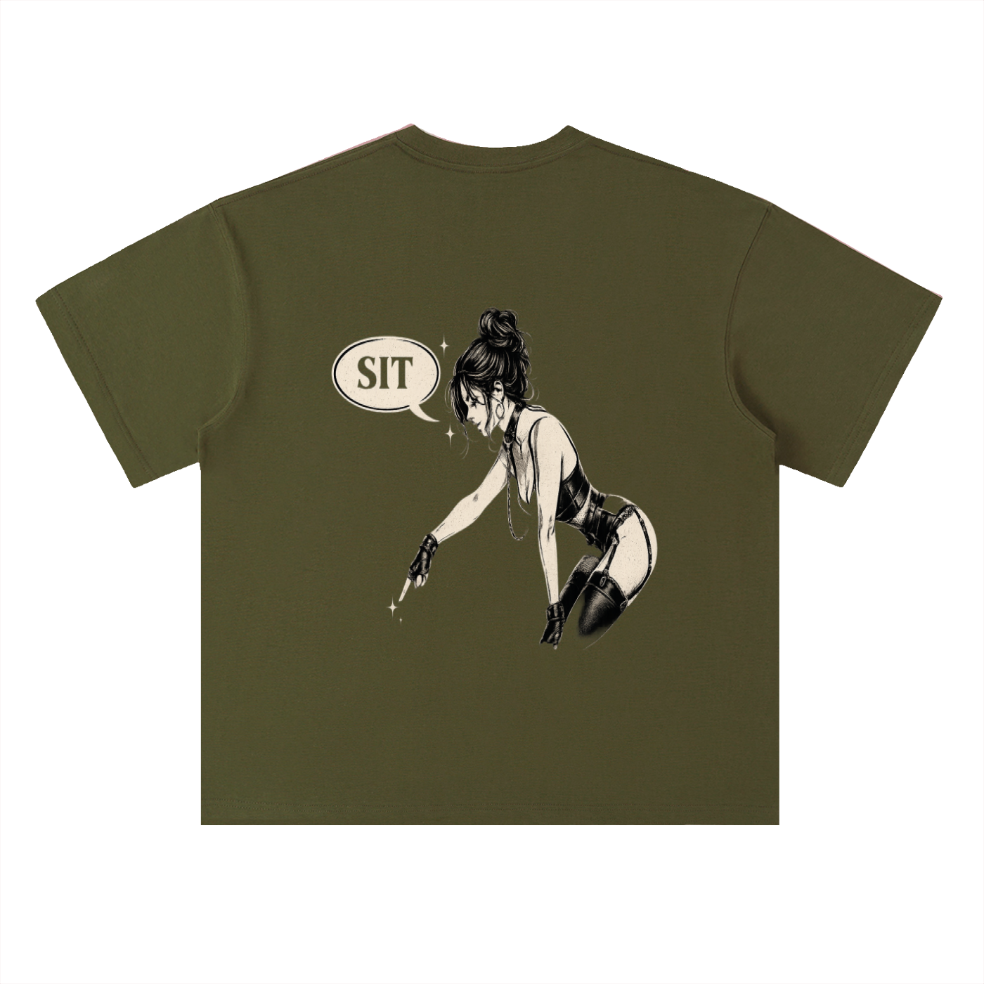 “SIT” Heavyweight Drop Shoulder Cotton T-Shirt
